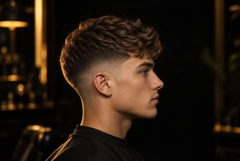 Man met een strak geknipte fade